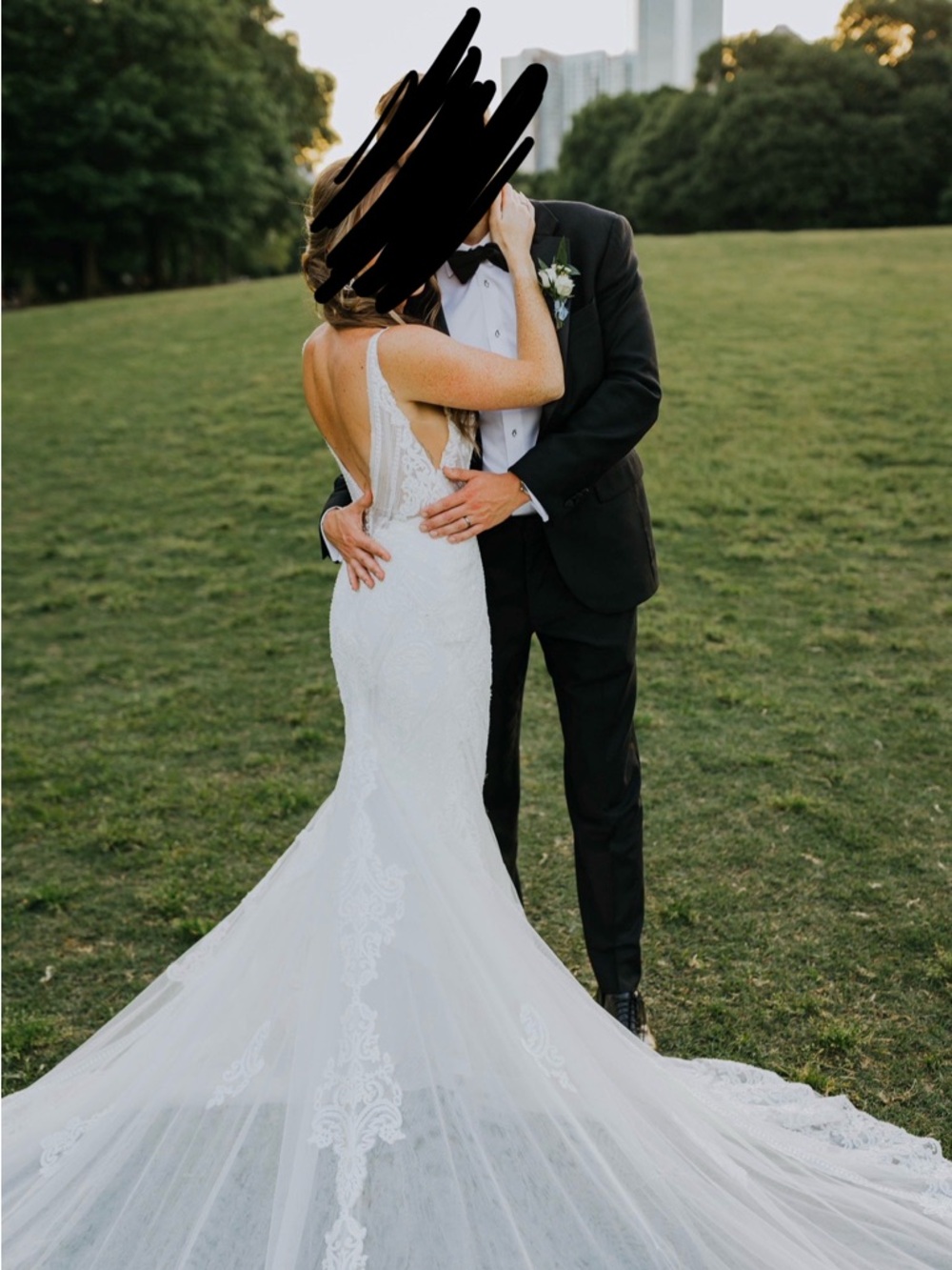 Martina Liana Ivory and Silver Lace Bridal Gown - Picture 11 of 14